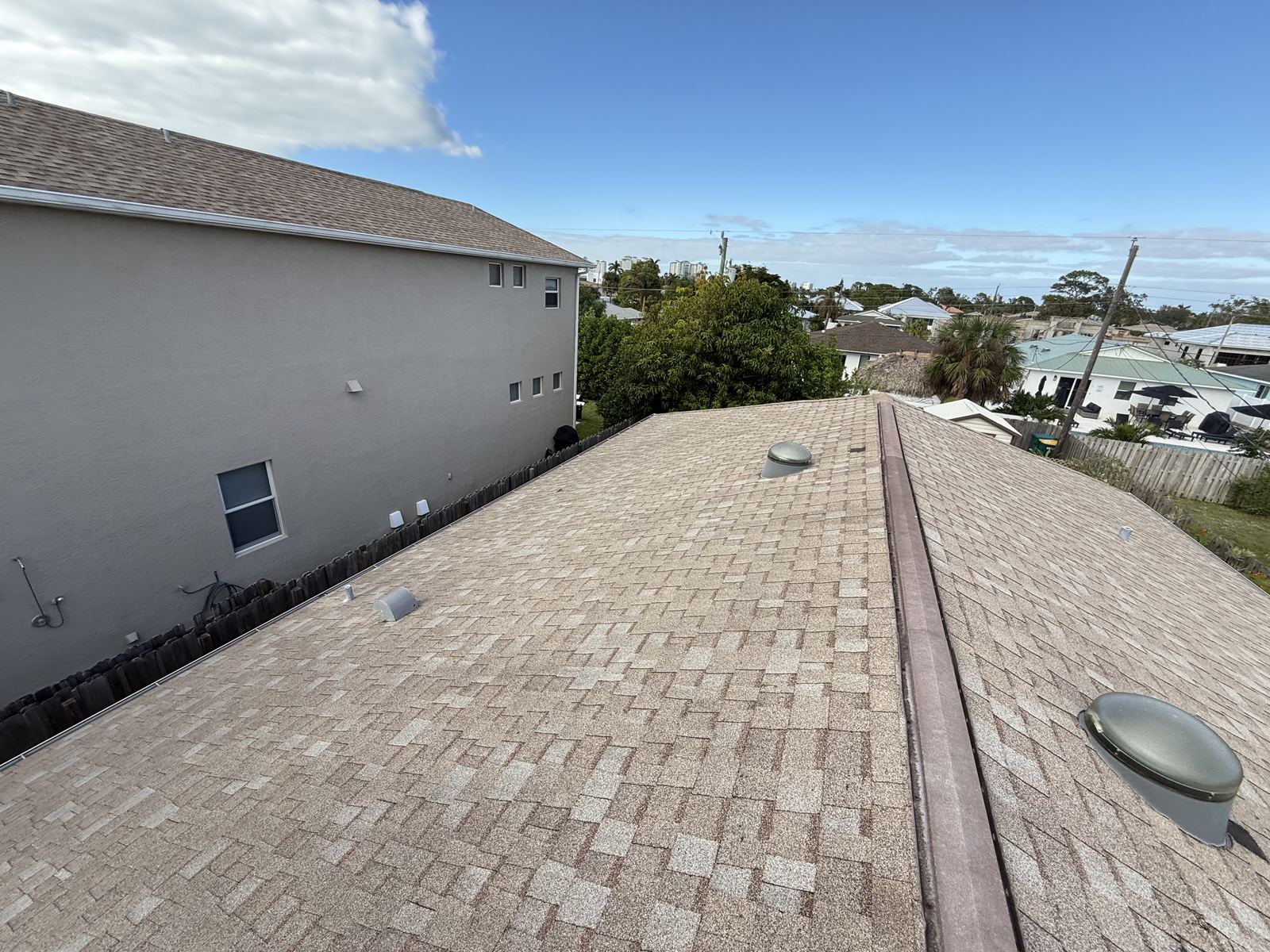 Shingle roof before replacement, second example