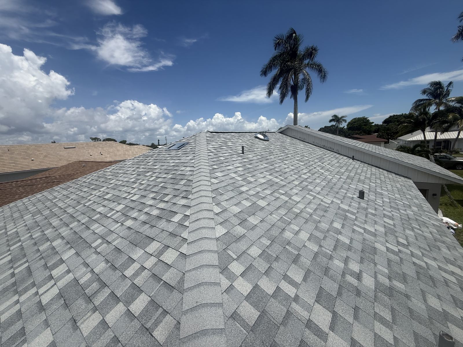 Shingle roof after replacement