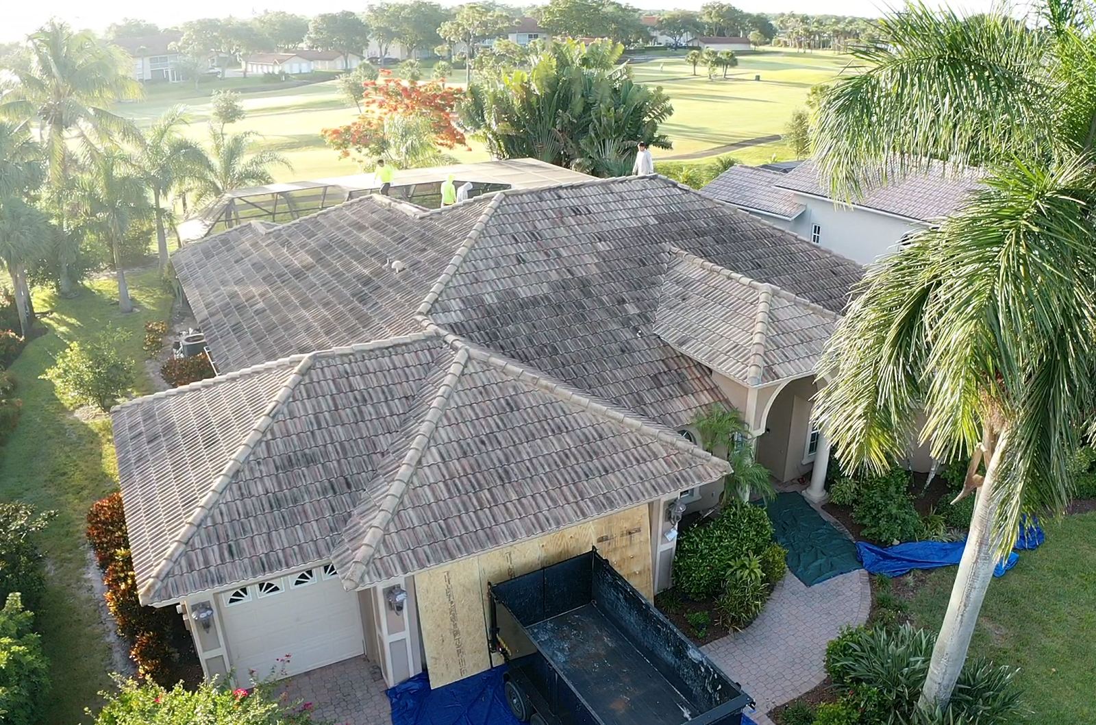 Original tile roof before replacement
